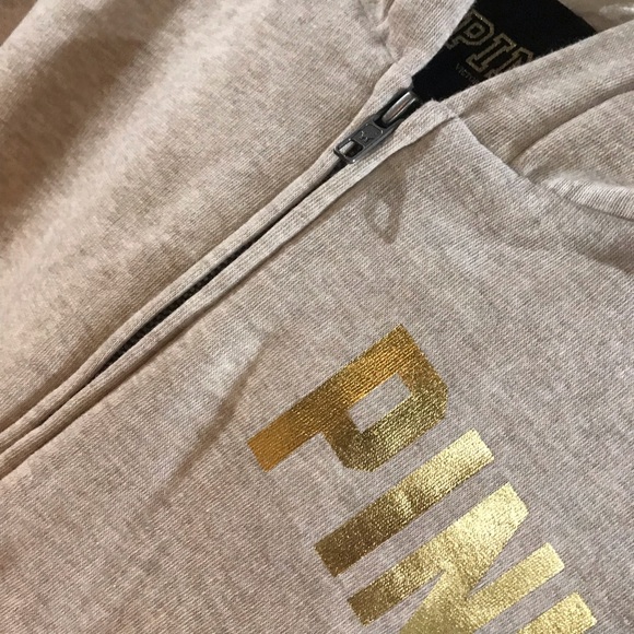 Rare Victorias Secret PINK Limited Edition BLING Faux-Fur Signature Zip Hoodie L - Picture 11 of 15